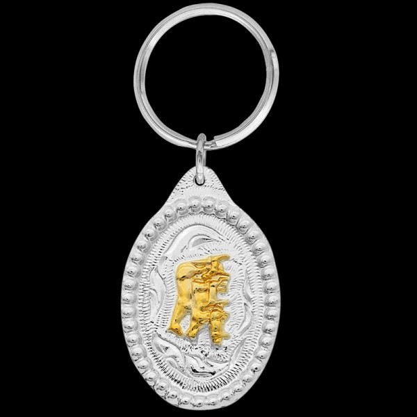 Elevate your farmyard flair with our Gold Livestock Keychain. Intricately detailed, it's the perfect accessory for farmers and animal lovers alike. Order now!